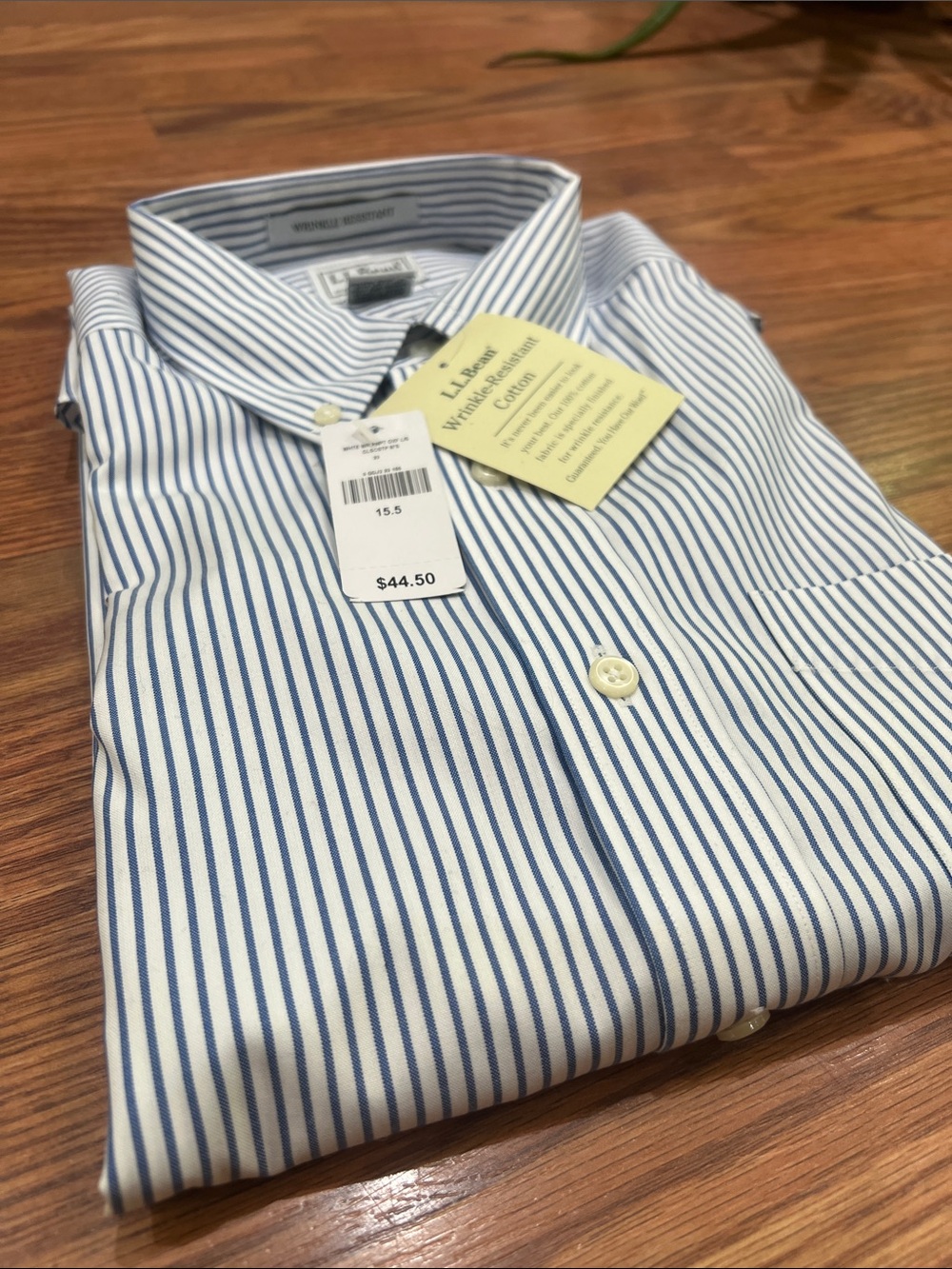 LLBean Wrinkle Resistant Men's 15.5-33 Long Sleeve Button Down